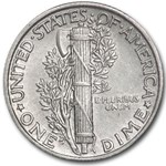 1928 Mercury Dime AU