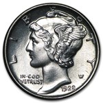 1928 Mercury Dime BU