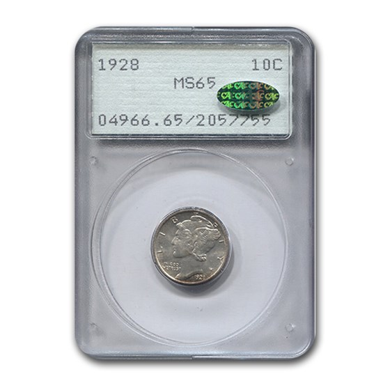 1928 Mercury Dime MS-65 PCGS CAC 1928 Mercury Dime MS-65 PCGS CAC