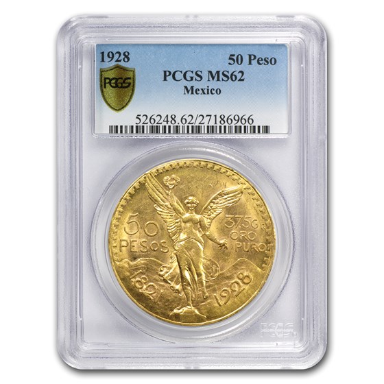 1928 Mexico Gold 50 Pesos MS-62 PCGS 1928 Mexico Gold 50 Pesos MS-62 PCGS