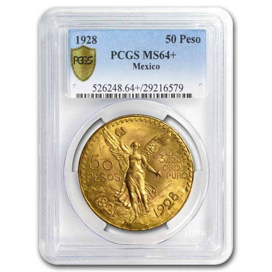 1928 Mexico Gold 50 Pesos MS-64+ PCGS 1928 Mexico Gold 50 Pesos MS-64+ PCGS