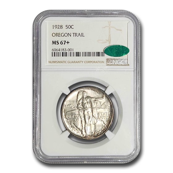 1928 Oregon Trail Commemorative Half Dollar MS-67+ NGC CAC 1928 Oregon Trail Commemorative Half Dollar MS-67+ NGC CAC