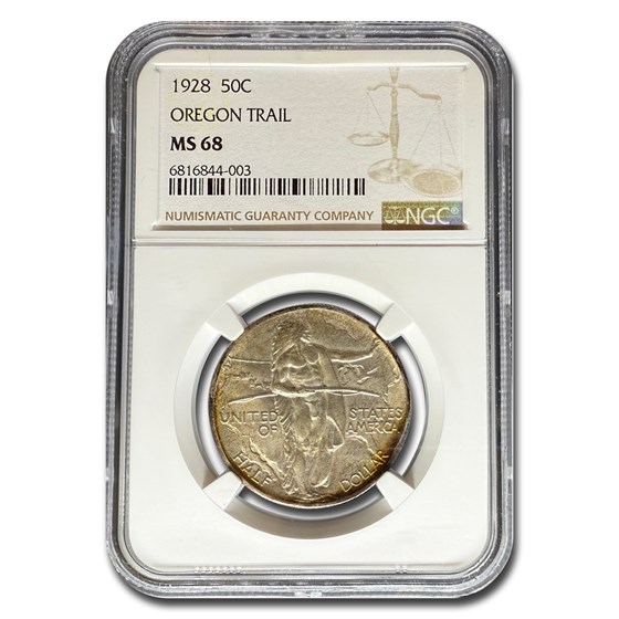 1928 Oregon Trail Commemorative Half Dollar MS-68 NGC 1928 Oregon Trail Commemorative Half Dollar MS-68 NGC