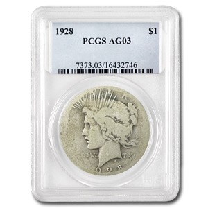 1928 Peace Dollar AG-3 PCGS (Low Ball Registry) 1928 Peace Dollar AG-3 PCGS (Low Ball Registry)