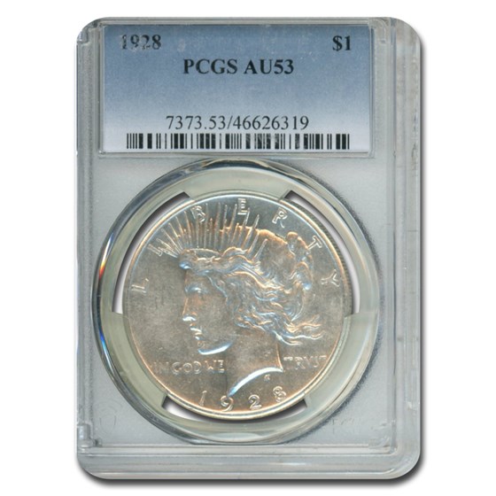 1928 Peace Dollar AU-53 PCGS 1928 Peace Dollar AU-53 PCGS