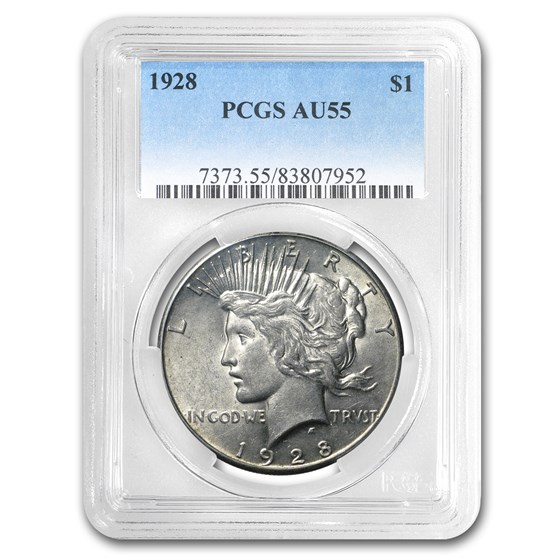 1928 Peace Dollar AU-55 PCGS 1928 Peace Dollar AU-55 PCGS