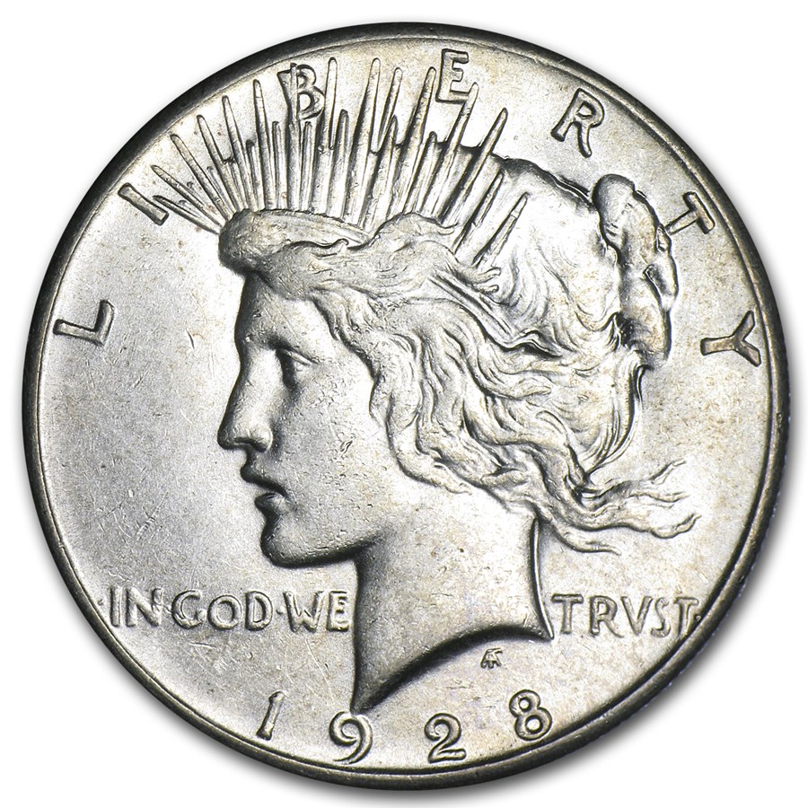 1928 Peace Dollar AU-58