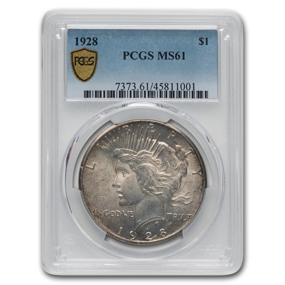 1928 Peace Dollar MS-61 PCGS 1928 Peace Dollar MS-61 PCGS