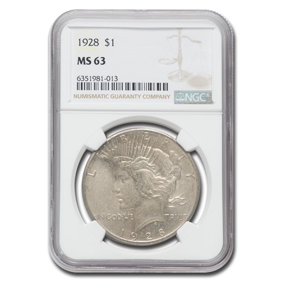 1928 Peace Dollar MS-63 NGC 1928 Peace Dollar MS-63 NGC