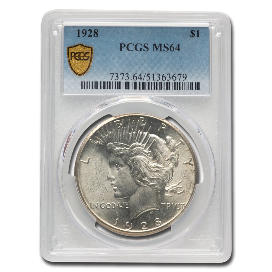 1928 Peace Dollar MS-64 PCGS