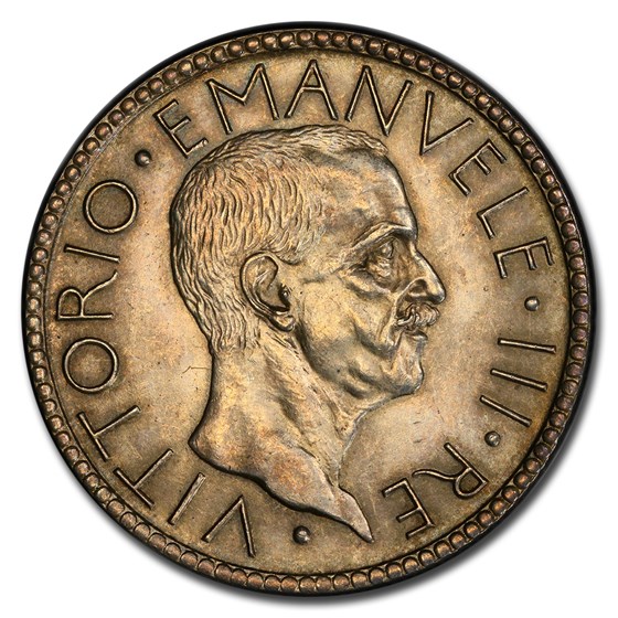 1928-R Italy Silver 20 Lire Vittorio Emanuele III MS-64 PCGS 1928-R Italy Silver 20 Lire Vittorio Emanuele III MS-64 PCGS