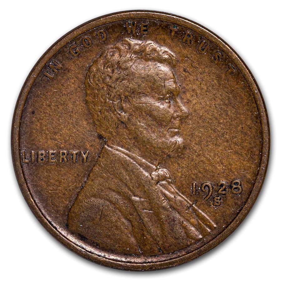 1928-S Lincoln Cent AU