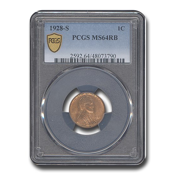 1928-S Lincoln Cent MS-64 PCGS (Red/Brown)