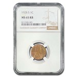 1928-S Lincoln Cent MS-65 NGC (Red/Brown)
