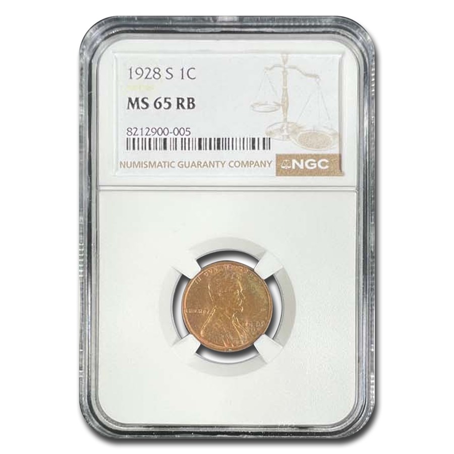 1928-S Lincoln Cent MS-65 NGC (Red/Brown)