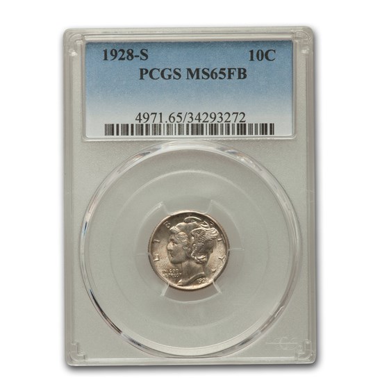 1928-S Mercury Dime MS-65 PCGS (FB) 1928-S Mercury Dime MS-65 PCGS (FB)