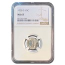 1928-S Mercury Dime MS-67 NGC