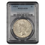 1928-S Peace Dollar AU-53 PCGS