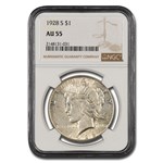 1928-S Peace Dollar AU-55 NGC