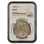 1928-S Peace Dollar AU-58 NGC