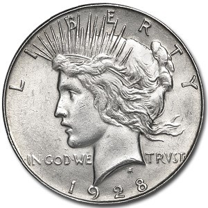 1928-S Peace Dollar BU Details (Cleaned)
