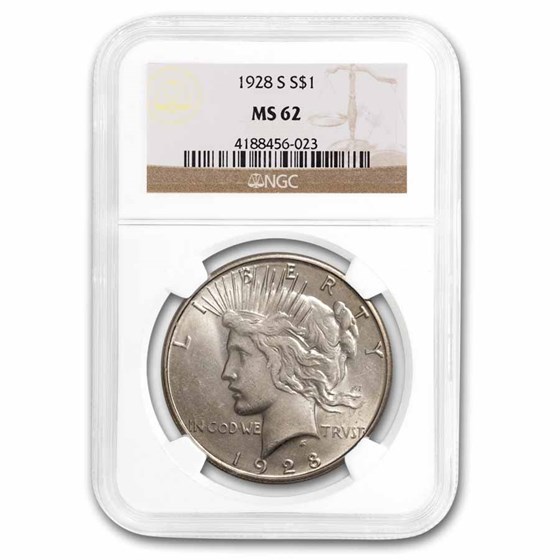 1928-S Peace Dollar MS-62 NGC 1928-S Peace Dollar MS-62 NGC