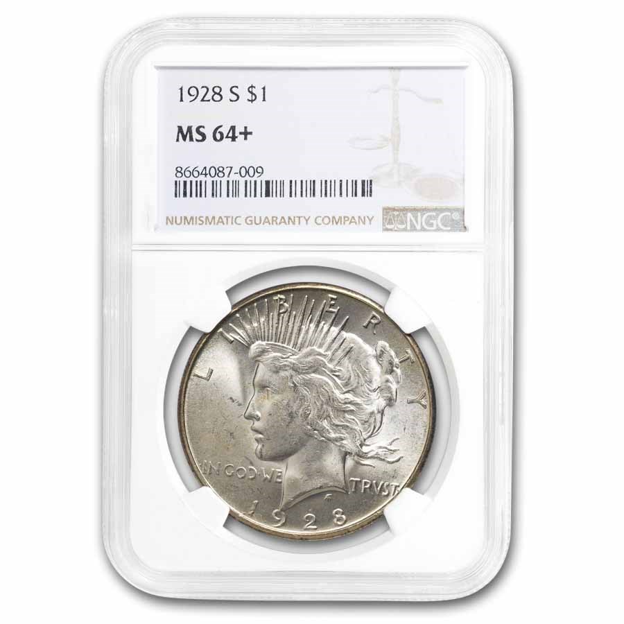 1928-S Peace Dollar MS-64+ NGC