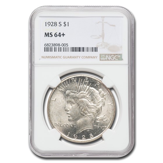 1928-S Peace Dollar MS-64+ NGC 1928-S Peace Dollar MS-64+ NGC