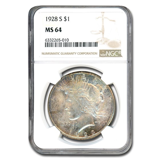 1928-S Peace Dollar MS-64 NGC 1928-S Peace Dollar MS-64 NGC