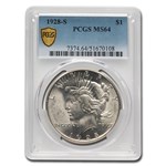 1928-S Peace Dollar MS-64 PCGS