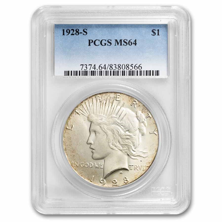 1928-S Peace Dollar MS-64 PCGS