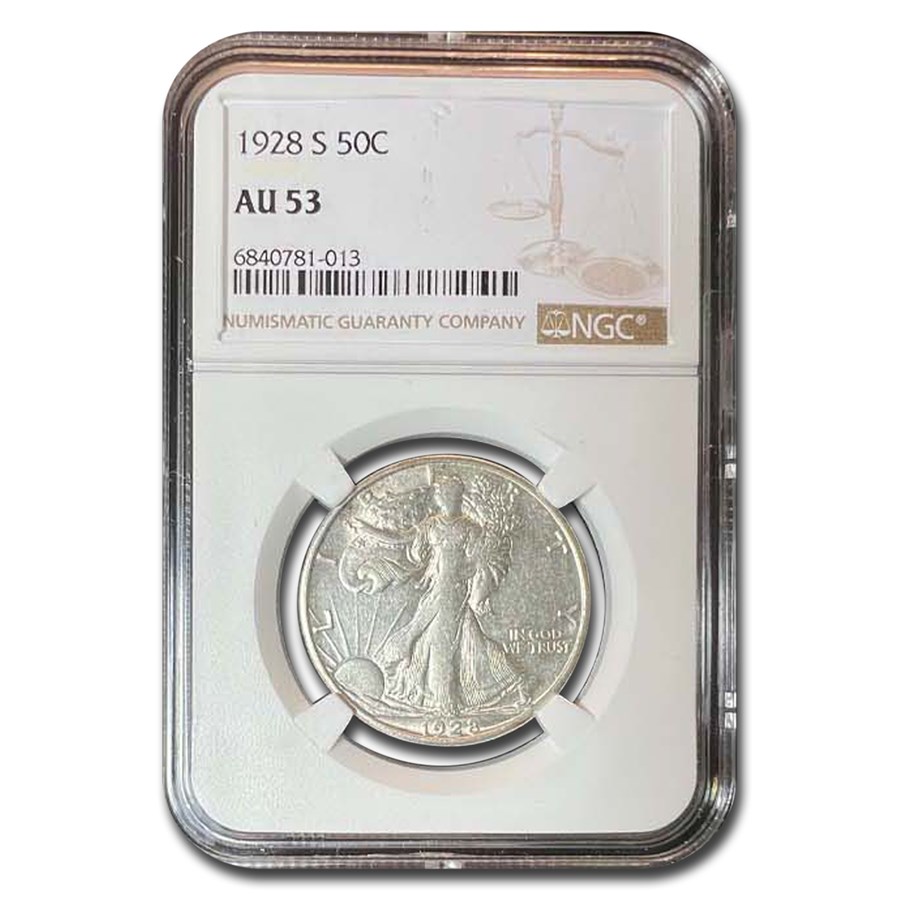 1928-S Walking Liberty Half Dollar AU-53 NGC