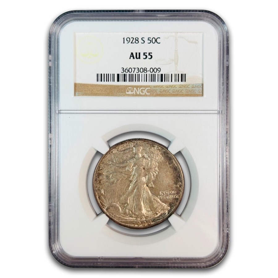 1928-S Walking Liberty Half Dollar AU-55 NGC