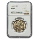 1928-S Walking Liberty Half Dollar AU-58 NGC