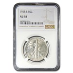 1928-S Walking Liberty Half Dollar AU-58 NGC
