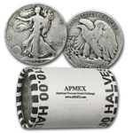 1928-S Walking Liberty Halves 20-Coin Roll Avg Circ