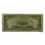 1928 thru 1928-F $5.00 U.S. Note Red Seal VG/VF