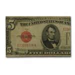 1928 thru 1928-F $5.00 U.S. Note Red Seal VG/VF