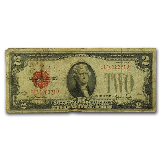 1928 thru 1928-G $2.00 U.S. Notes Red Seal Cull/Good 1928 thru 1928-G $2.00 U.S. Notes Red Seal Cull/Good