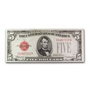 1928's $5.00 U.S. Note Red Seal AU