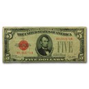 1928's $5.00 U.S. Note Red Seal VG