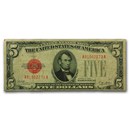 1928's $5.00 U.S. Note Red Seal VG