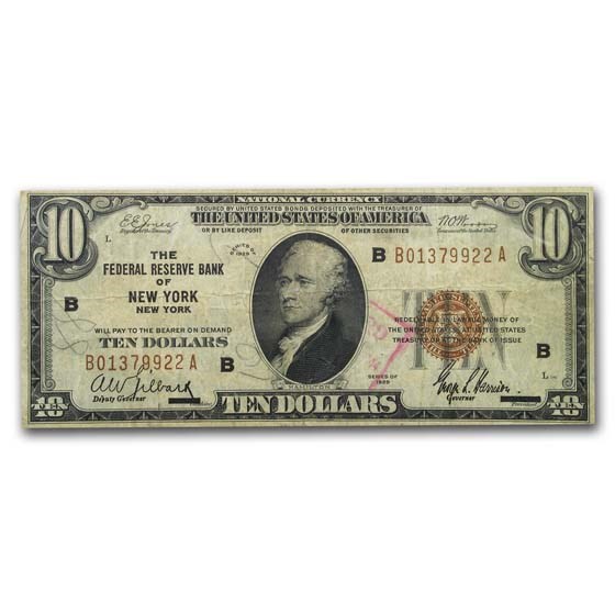 1929 $10 Brown Seal FRBN Cull (Districts of Our Choice) 1929 $10 Brown Seal FRBN Cull (Districts of Our Choice)