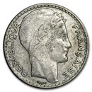 1929-1939 France Silver 10 Francs Avg Circ (Random)