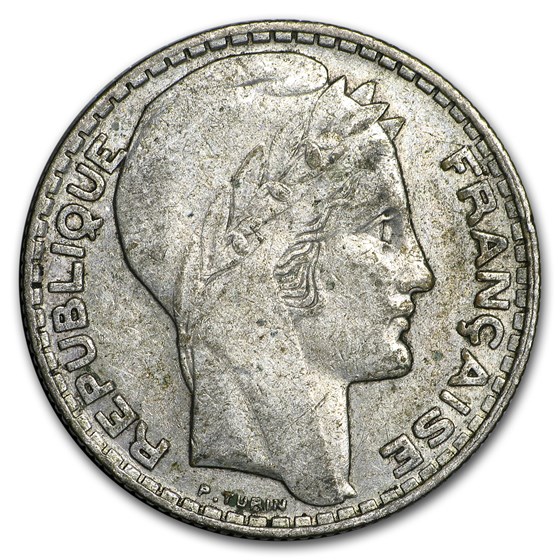 1929-1939 France Silver 10 Francs Avg Circ (Random) 1929-1939 France Silver 10 Francs Avg Circ (Random)