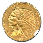 1929 $2.50 Indian Gold Quarter Eagle MS-61 NGC