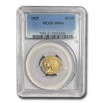 1929 $2.50 Indian Gold Quarter Eagle MS-61 PCGS