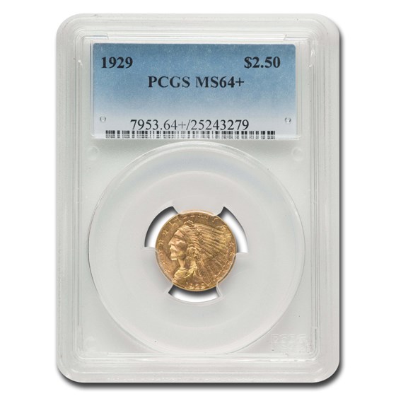 1929 $2.50 Indian Gold Quarter Eagle MS-64+ PCGS 1929 $2.50 Indian Gold Quarter Eagle MS-64+ PCGS