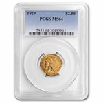 1929 $2.50 Indian Gold Quarter Eagle MS-64 PCGS