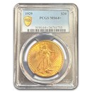 1929 $20 Saint-Gaudens Gold Double Eagle MS-64+ PCGS